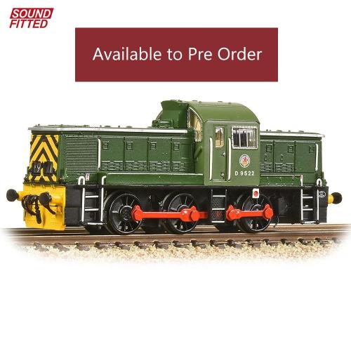 372-950ASF-Graham Farish-Class 14 D9522 BR Green (Wasp Stripes) - Sound Fitted